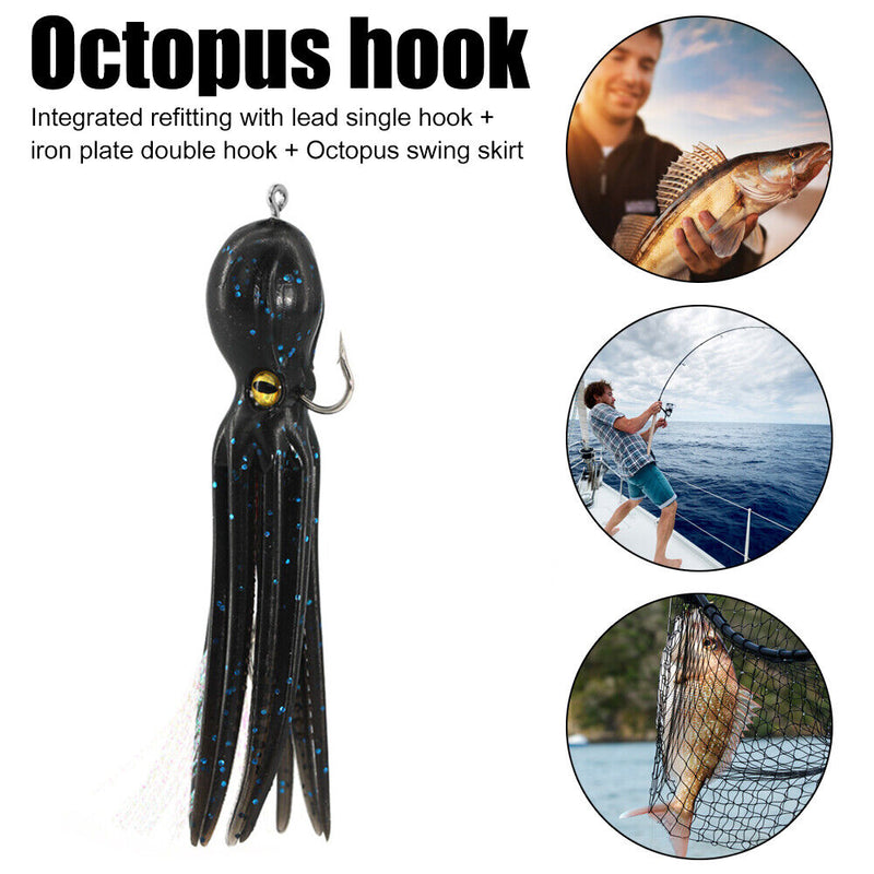 5pcs 11cm 22g Octopus Soft Fishing Lures Jig Hooks Artificial Bait (Mixed)