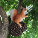 Decor Squirrel Garden Statue Wall Sculpture Tree Hangings Simulation Squirrel