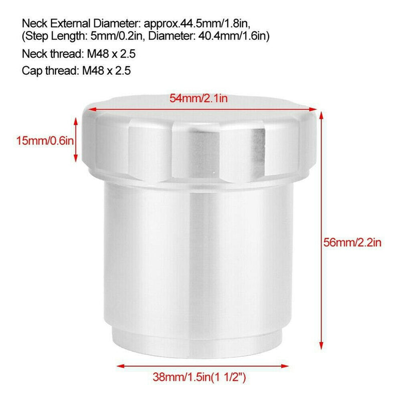 Aluminum Alloy Weld On Tank Filler Neck with Cap 1.5'' 1 1/2'' OD for Fuel Tanks