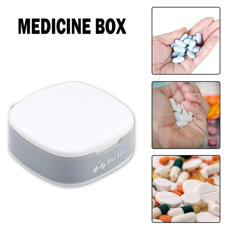 Portable Mini Pill Box Tablet Medicine Dispenser Case Organizer (Grey)