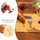 Retro Plant Pattern Wood Handle Wax Seal Stamp Post Decor Craft (Wax Seal-5