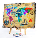 World Map Oil Paint By Numbers Kits Canvas Drawing DIY Coloring Picture Art