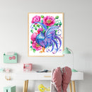Animals in Flowers Partial Oil Paint By Number Kit DIY Frameless Drawing Pict