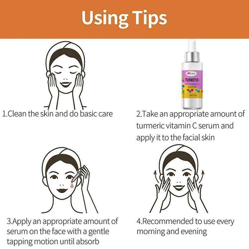 Turmeric Oil Skin Acne Clear Skin Dark Spot Corrector Serum Face Whitening I9R2