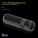 5pcs 3.5mm TRS Audio Female Jack Solder Connector 3 Pole Stereo Adapters Newly
