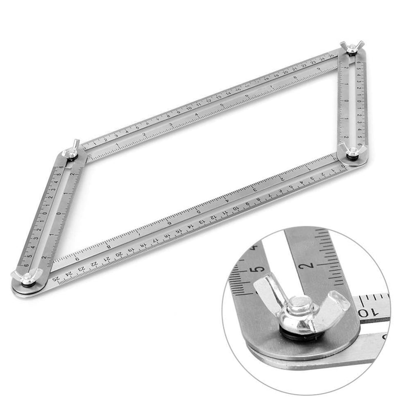 Stainless Steel Four Folding Ruler Measure Angle Four-Sided Protractor Tool