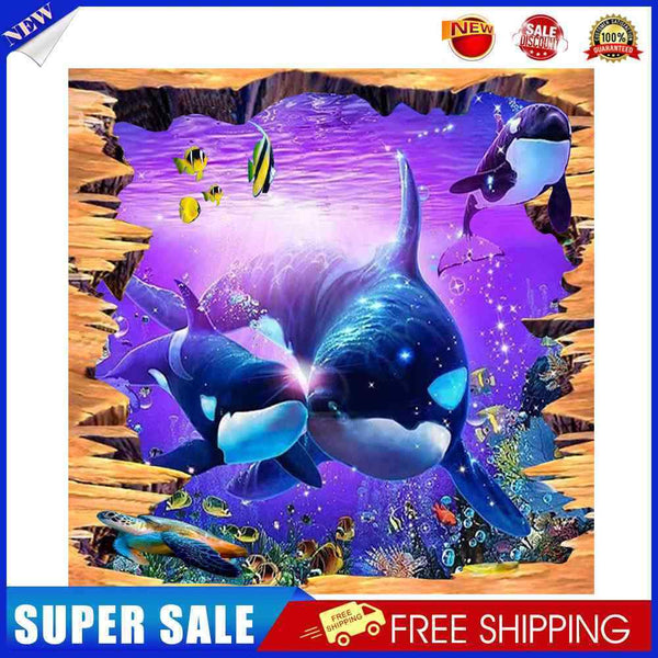 #A 5D DIY Diamond Drawing Underwater Animal Full Round Drill Crafts Mosaic