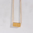 Titanium Steel Lady Men Jewelry Rectangle Pendant 11:11 Clavicle Chain Necklace