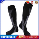 Compression Socks Unisex Sports Running Football Elastic Socks (Black L/XL)