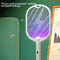 2 in 1 3500V Electric Flies Swatter Mosquito Trap Racket Bug Killer (White)
