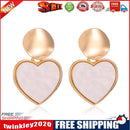 Heart Pendant Earrings Round Metal Geometric Women Ear Drop Jewelry (01)