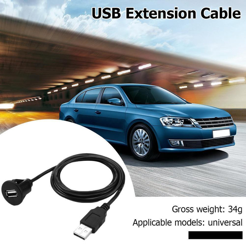 1m 3.28ft USB Male to Female Cable Extension Car Dash Mounting Universal Panel