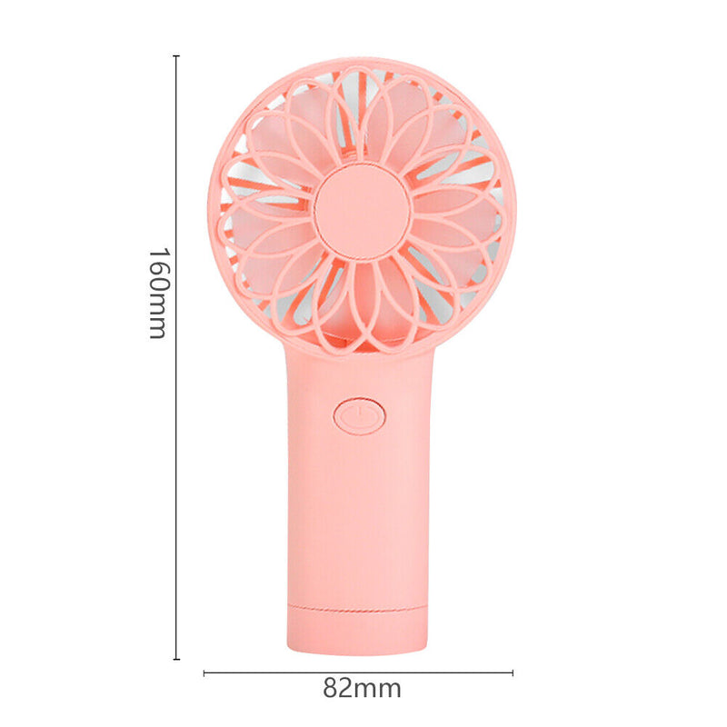 USB Mini Wind Power Handheld Fan Portable Summer Small Cooling Fan (Pink)