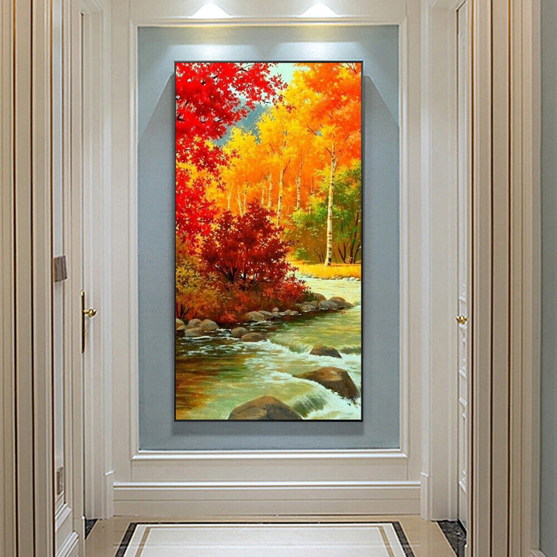 5D Full Round Drill Picture DIY Autumn Forest Diamond Painting Poster Wall Decor
