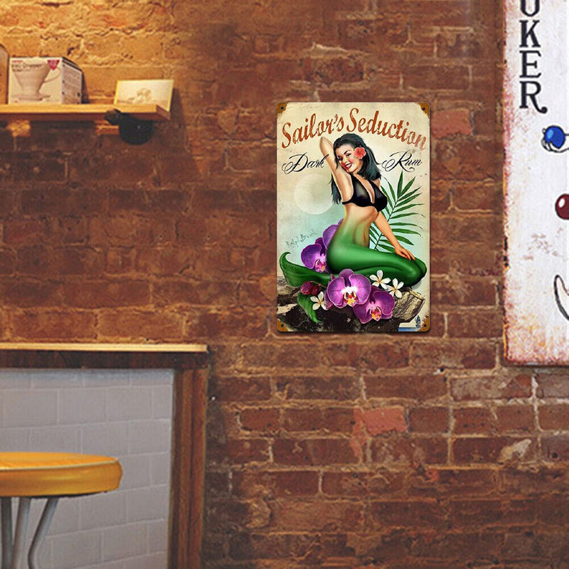 Mermaid Retro Metal Plate Tin Sign for Bar Pub Club Cafe Wall Art Decor