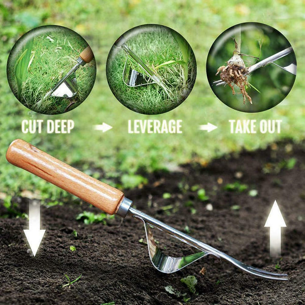 Manual Hand Weeder Weeding Weed Remover Puller Tools Lawn Fork Garden Tool K2Z7