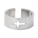 Stainless Steel Cross Couple Ring Lovers Wedding Rings Men Women Jewelry Silv