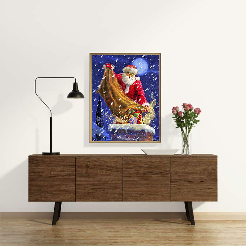 Santa Claus 5D DIY Diamond Painting Kits Full Round Drill Wall Decor Art (DG1