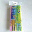 200pcs Disposable Safe Plastic Color Straw with Extendable Elbow Design