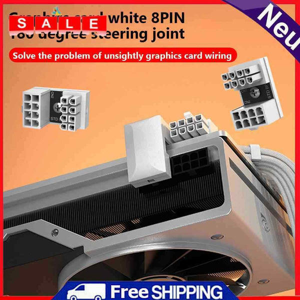 180 Degree Angled Power Adapter Fireproof Plastic U Shaped DIY for Graphics Card