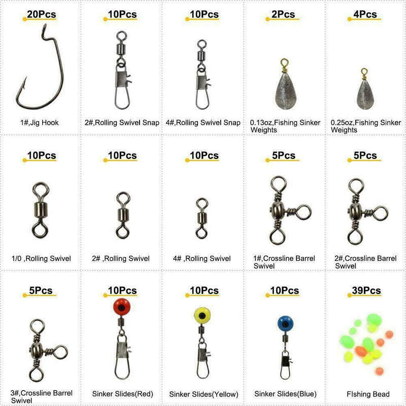 160pcs/box Fishing Accessories Kit Including Jig Hooks Tool Hot Sinker L8B1