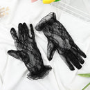 Black Women Sun Protection Lace Gloves Bride Mittens Gloves Driving Gloves