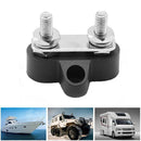 Bus Bar Terminal Block Heavy Duty Dual M6 Power Distribution Stud (Black) Newly