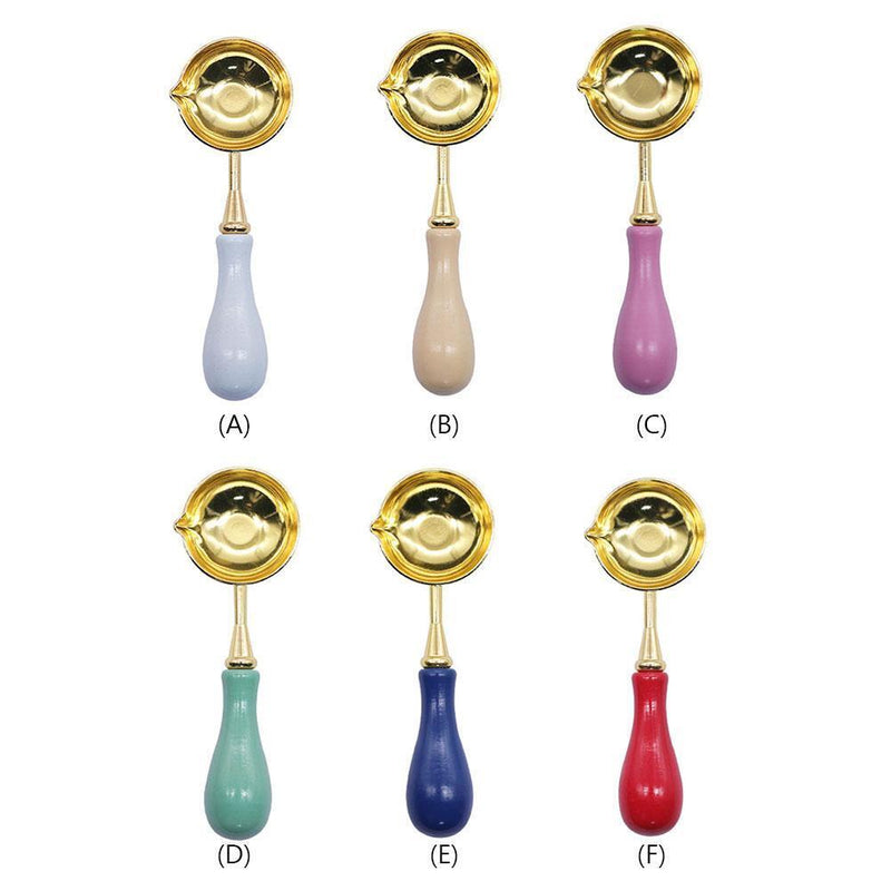 Sealing Wax Spoon Solid Wood Retro Wax Decorative Stamp Craft (Light Blue)