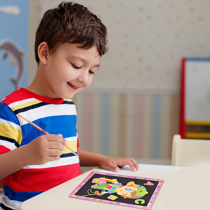 Kids Handmade Scratch Paper Colorful Drawing Scraping Painting Toys Random