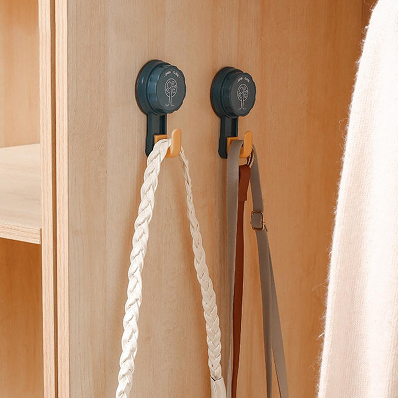Vacuum Suction Cup Wall Hanging Hook Door Hangers Holder Rack (White)