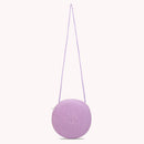 Fashion Women Straw Woven Pure Color Messenger Bag Round Purse (Purple)