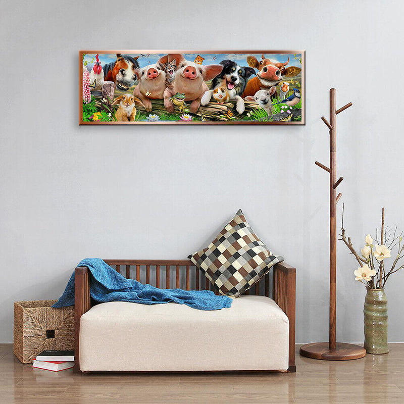 DIY Full Round Drill Rhinestone Diamond Painting Animal Family Handwork Home Art