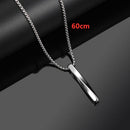 Gift Trendy Jewelry Men Rectangle Stainless Steel Chain Necklace Pendant