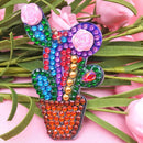 4pcs DIY Full Drill Diamond Painting Keychain Special Shaped Cactus Bag Keyring