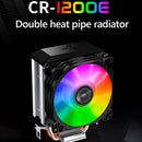 CR1200E 2 Heat Pipes CPU Cooling Fan RGB 3 Pin Heatsink Cooler Radiator Newly