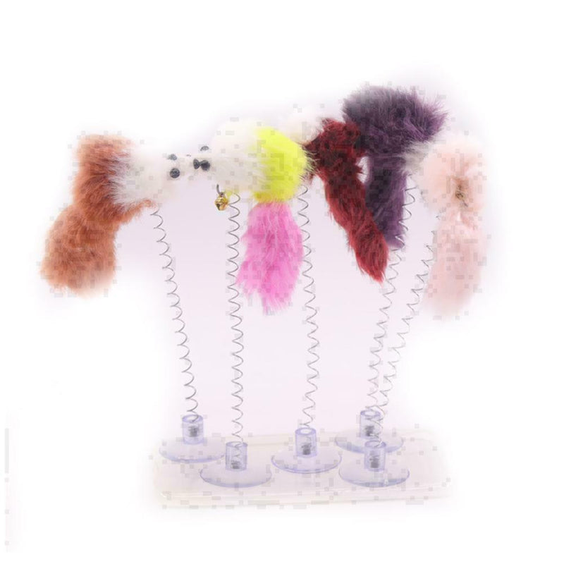 Spring Plush Mouse Pet Cute Cat Toys Sucker Toys Multicolored-Random S1M5 L2S2