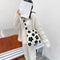 Portable Flower Printed Shoulder Handbag Plush Messenger Bag Street Totes