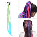 Girls Elastic Wig Rubber Band Rope Ponytail Braider Hair Tie (Lake Blue)