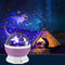 Rotary USB LED Night Light Star Projector Battery Kid Bedroom Lamp (Purple)