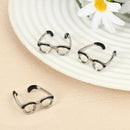 Minimalist Women Girls 2022 Finger Ring Bohemian Cute Glasses Ring Jewelry