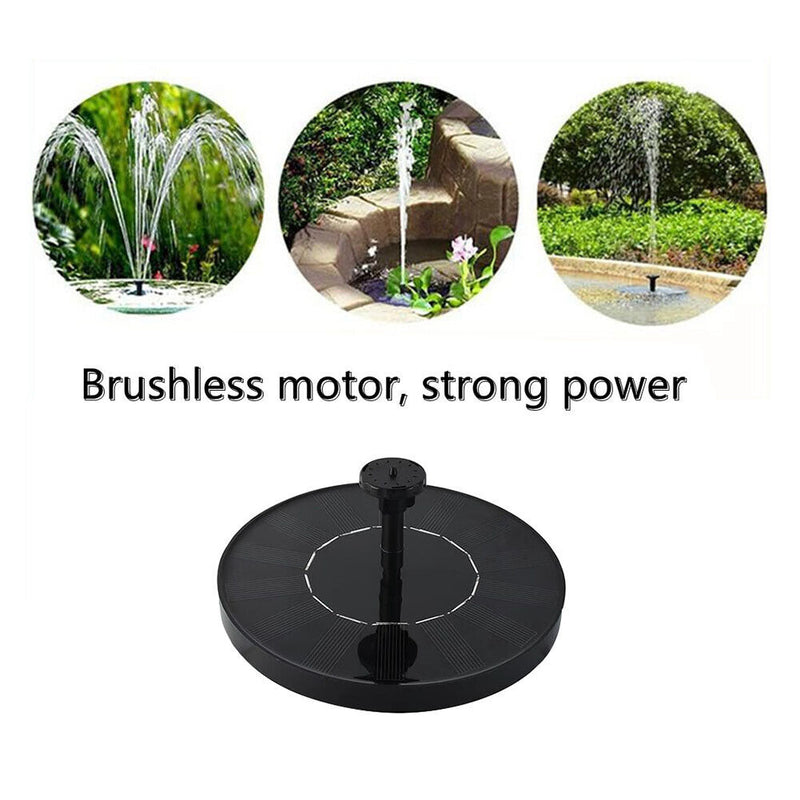 Solar Waterfall Fountain Pool Fish Pond Water Pump Outdoor Garden Decor (A)