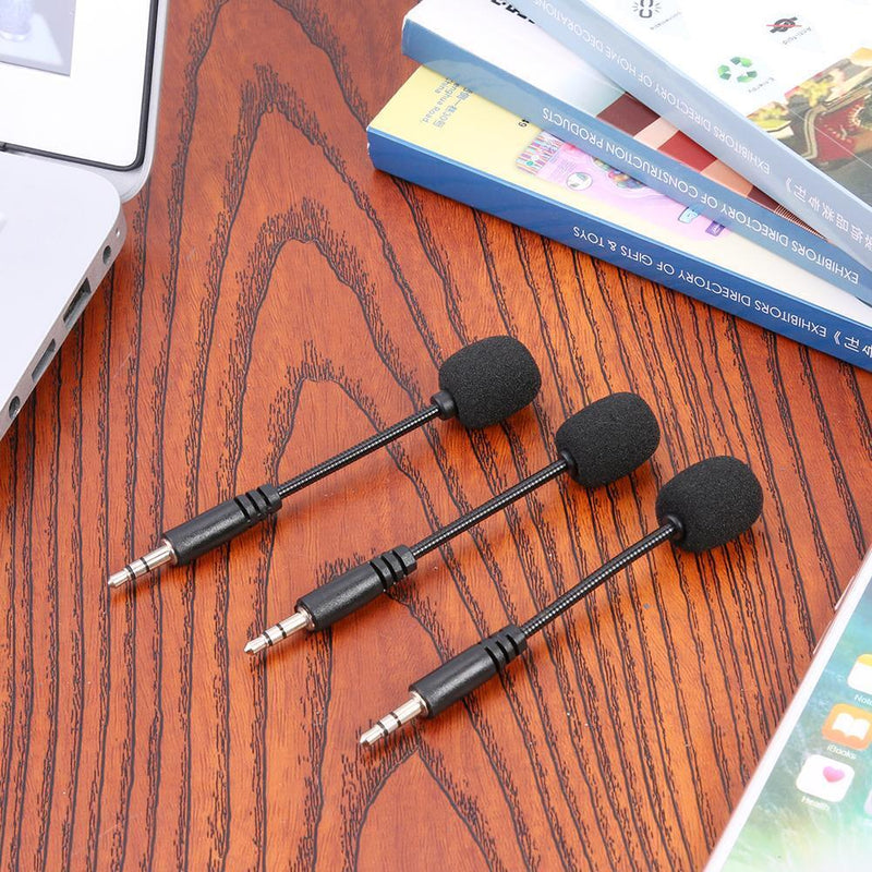 3pcs Mini 3.5mm Jack Flexible Capacitance Microphone Mic for Phone Laptop Newly