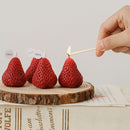 Strawberry Shaped Scented Candles Cake Decorations & Pleasant Scent (A) Newly