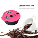 Coffee Capsules Cup with Spoon Brush Black Refillable Coffeeware (180ml)