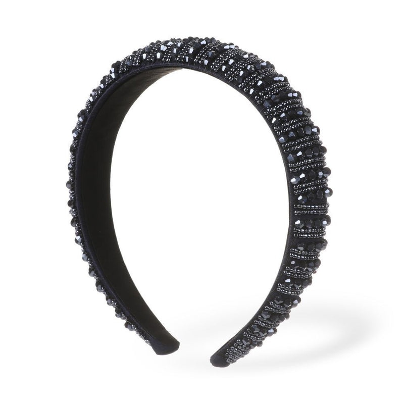 Women HairHoop Baroque Padded Rhinestone hairband Head wrap Handmade Headdress