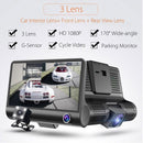 4 inches 1080P HD 170° 3 Lens Car DVR Dash G-sensor Recorder+Rearview Cam Newly