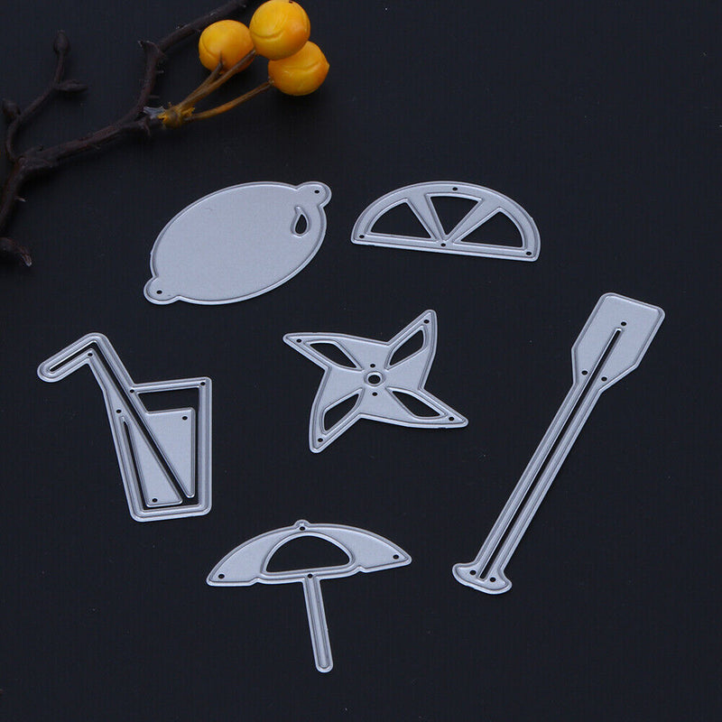 snowvirtuos 6pcs DIY Cute Objects Cutting The Metal Stencils for Scrapbook E