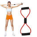 8 Word Rubber Yoga Fitness Chest Expander Rope Workout Equipment (Red) Newly