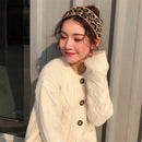 Hair Styling Knitted Headband Bowknot Turban Crochet Head wrap Leopard Headwear