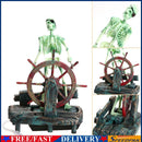 Pirate Captain Aquarium Decorations Landscape Skeleton on Wheel Action